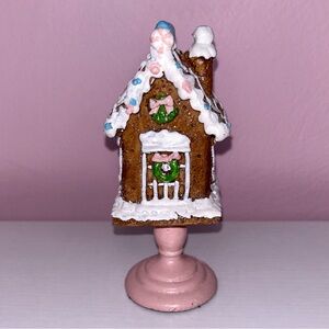 At Home Mini Gingerbread House Brown and Pink.